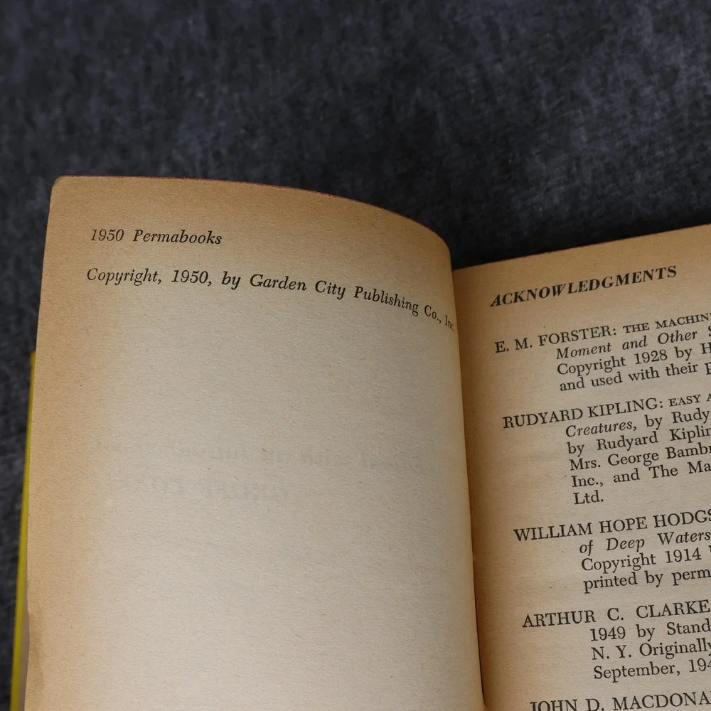 Vintage 1950 The Science Fiction Galaxy Groff Conklin Yellow HC Permabooks USA